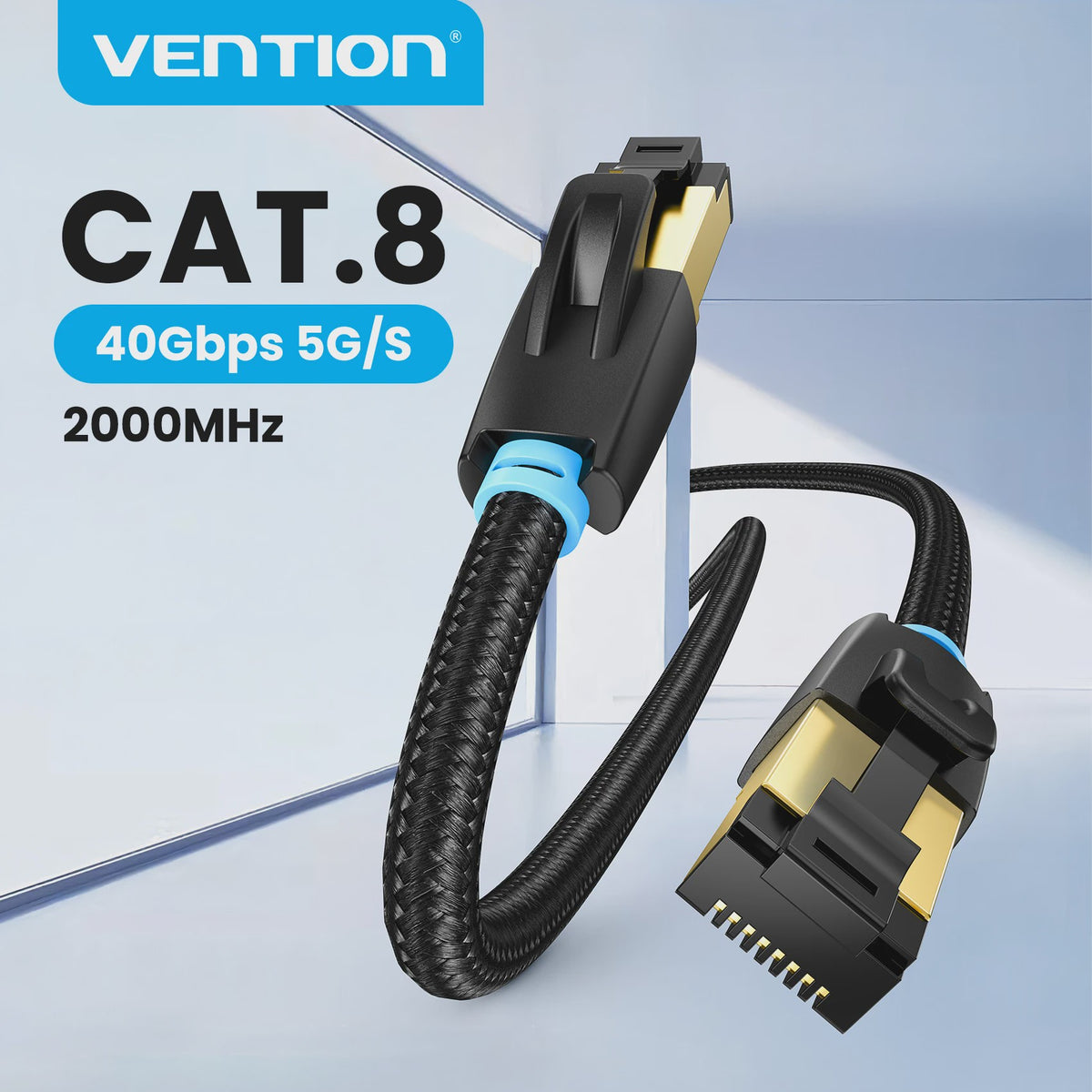 Vention Cat8 Ethernet Kabel SFTP 40Gbps 2000MHz - Razendsnel Internet & Gaming