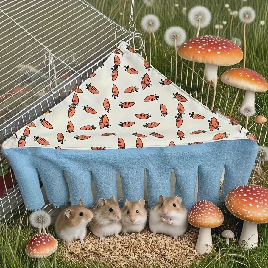 Wasbare Kleine Huisdiertent - Comfortabele Hangmat met Wortelpatroon voor Hamsters, Konijnen, Cavia's en Meer