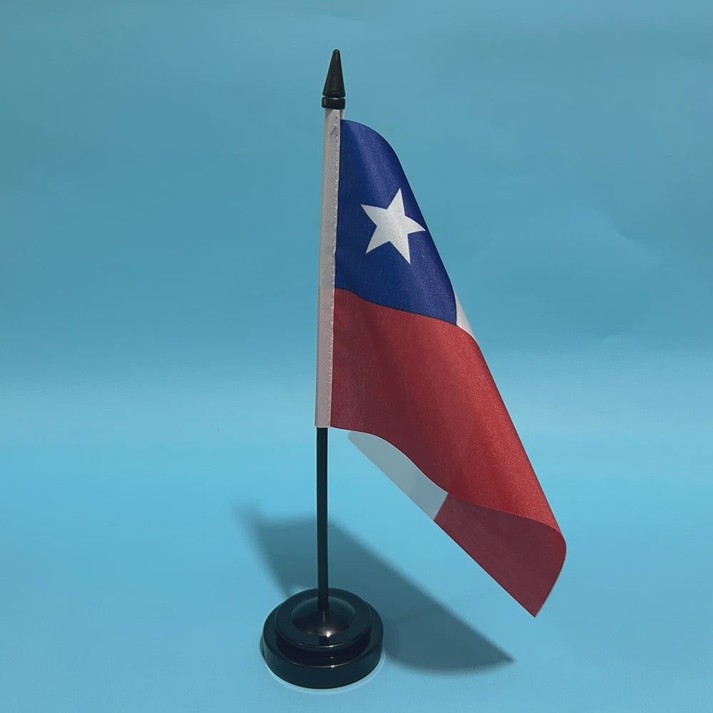 Chile Bureauvlag 14x21cm met Standaard - Officiële Decoratie