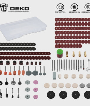 DEKO Accessoireset voor Roterende Gereedschappen: Schuren, Slijpen, Polijsten & Snijden