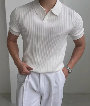 Herentrui Poloshirt Korte Mouw Gebreid - Zomer Casual Fashion
