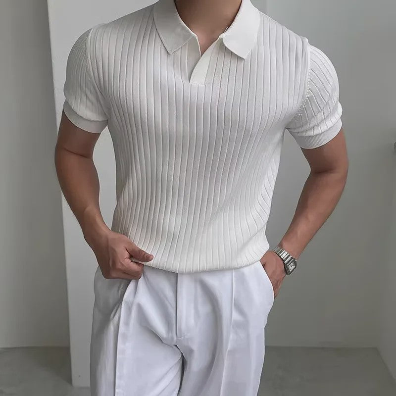 Herentrui Poloshirt Korte Mouw Gebreid - Zomer Casual Fashion