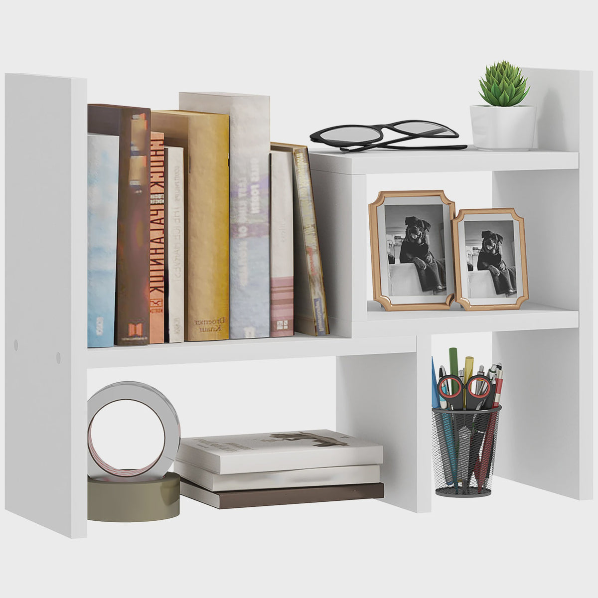 HOMCOM Modulair Bureau Organizer Systeem - 2 Delig, Wit MDF