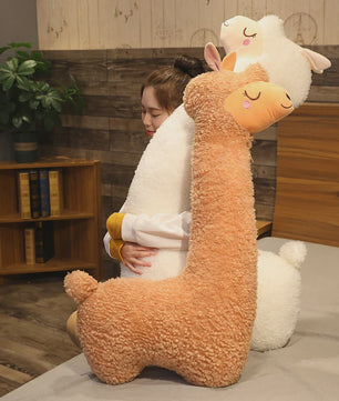 XL Alpaca Knuffelkussen 130cm - Zacht Pluche Llama Kussen voor Kinderen en Volwassenen