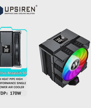 UPSIREN Walrus Assassin 90 CPU Cooler met Digitaal Display en 4 Heatpipes
