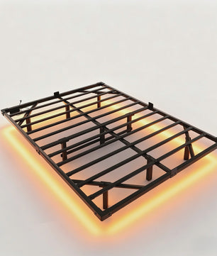 Zwevend Metalen Bedframe met LED Verlichting - Modern Platform Bed