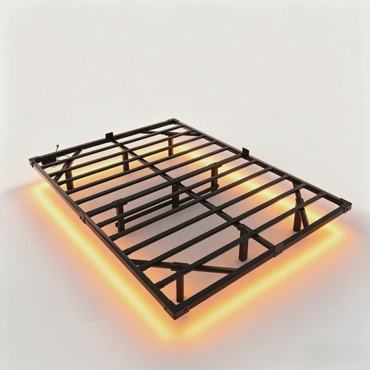 Zwevend Metalen Bedframe met LED Verlichting - Modern Platform Bed
