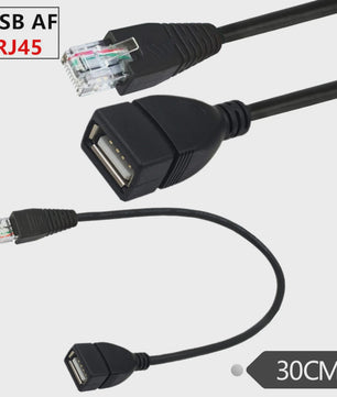 2x USB Female naar RJ45 Male Adapterkabel - Netwerk Converter voor Camera, Router, Laptop