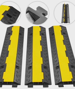 Robuuste Kabelgoot Rubber/PVC - 2 Kanalen - 5000kg Capaciteit - Verkeersdrempel