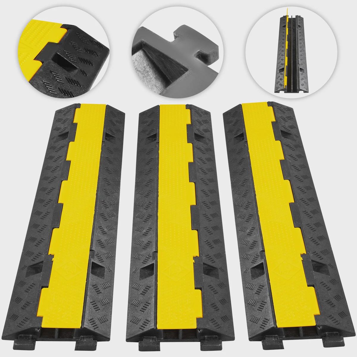 Robuuste Kabelgoot Rubber/PVC - 2 Kanalen - 5000kg Capaciteit - Verkeersdrempel