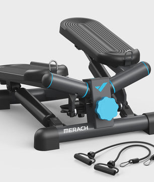 MERACH Mini Stepper met Weerstandsbanden - Twist Stair Climber voor Full Body Workout Thuis (max 150kg)