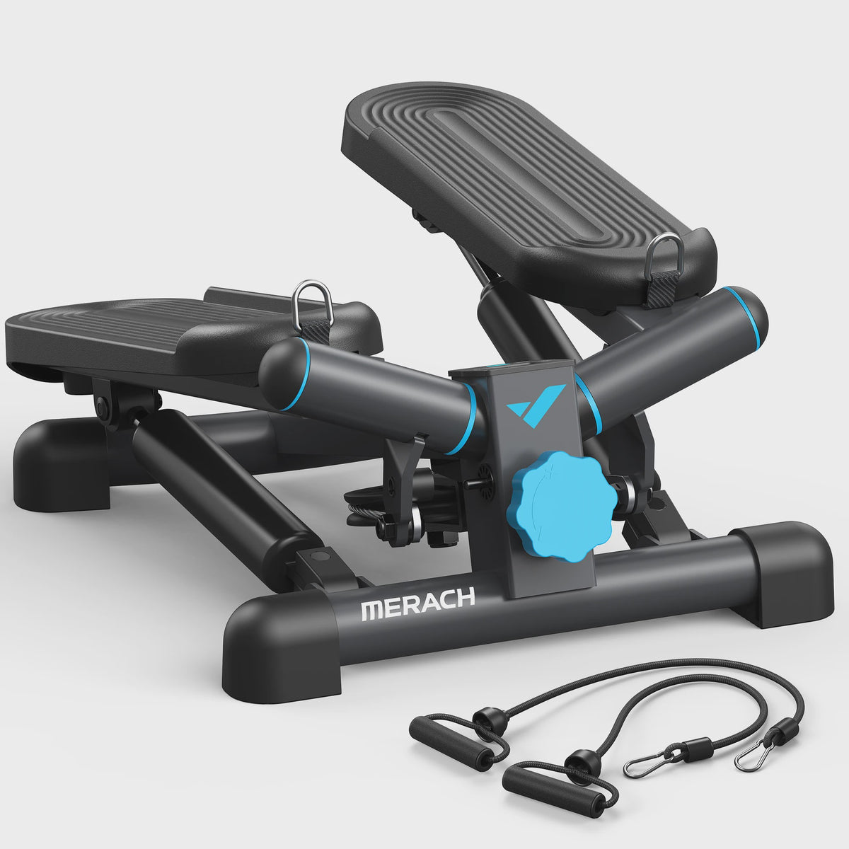 MERACH Mini Stepper met Weerstandsbanden - Twist Stair Climber voor Full Body Workout Thuis (max 150kg)