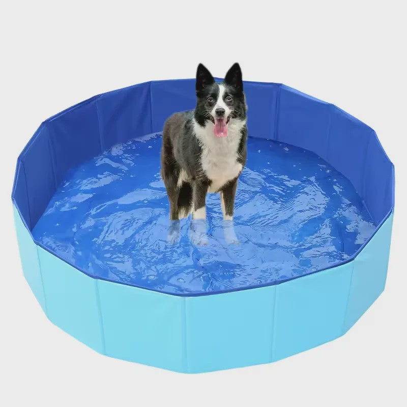 Opvouwbaar PVC Hondenbad 120x30cm - Draagbaar Zwembad voor Binnen & Buiten Gebruik