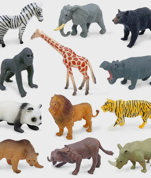 Set van 12 Realistische Wild Animal Dierenfiguren - Speelgoed & Cadeau voor Kinderen