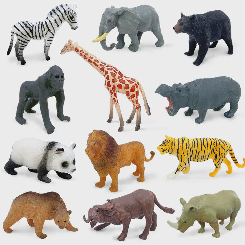 Set van 12 Realistische Wild Animal Dierenfiguren - Speelgoed & Cadeau voor Kinderen