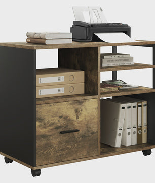 Mobiel Archiefkast Bureau met Wielen, Lades en Opbergvakken - Industrieel Design