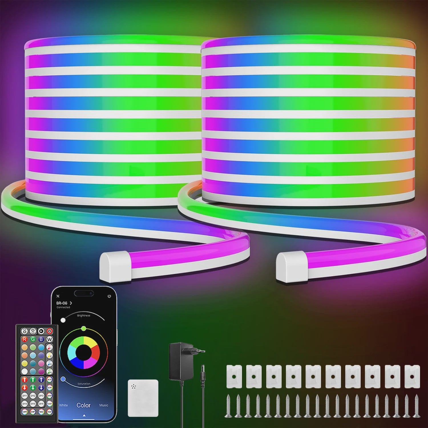 Flexibele RGB LED Neon Touwverlichting 30M/20M - App/Remote Bediening, Muziek Sync, IP65 Outdoor