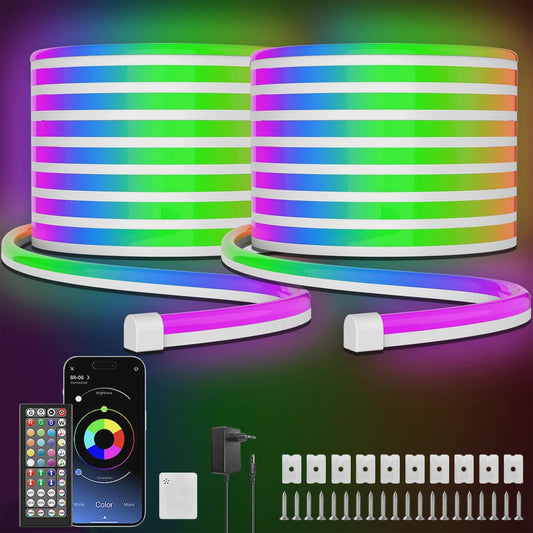 Flexibele RGB LED Neon Touwverlichting 30M/20M - App/Remote Bediening, Muziek Sync, IP65 Outdoor