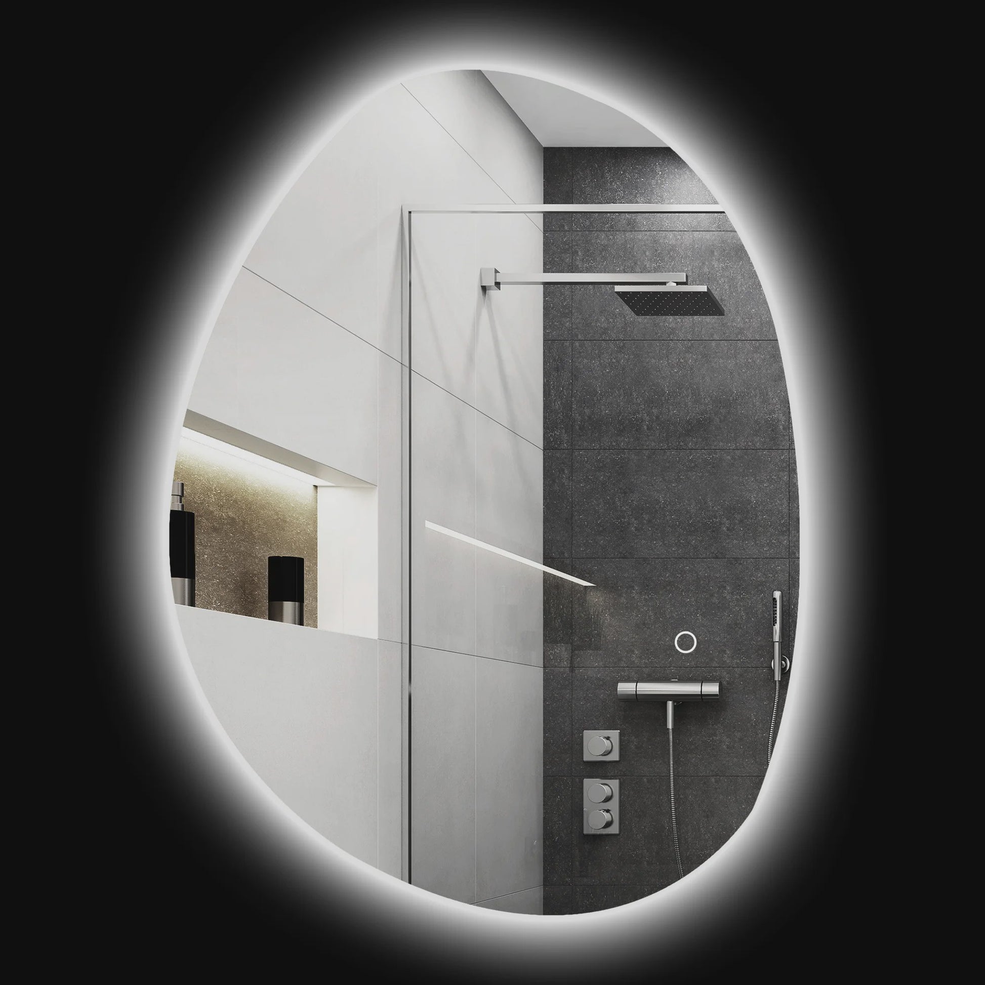 Homcom Badkamerspiegel met LED-verlichting: 3 Kleuren, Dimbaar, Anti-Condens & Geheugenfunctie