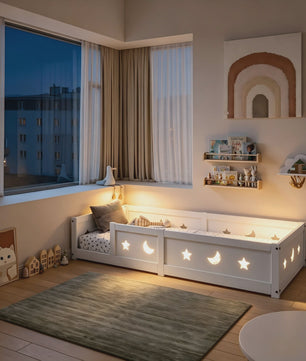 Montessori Houten Kinderbed met Valbeveiliging - Scandinavisch Design - Veilig Peuterbed