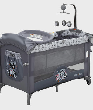 5-in-1 Baby Reiswieg met Commode, Matras en Speelboog - Snel Opvouwbaar