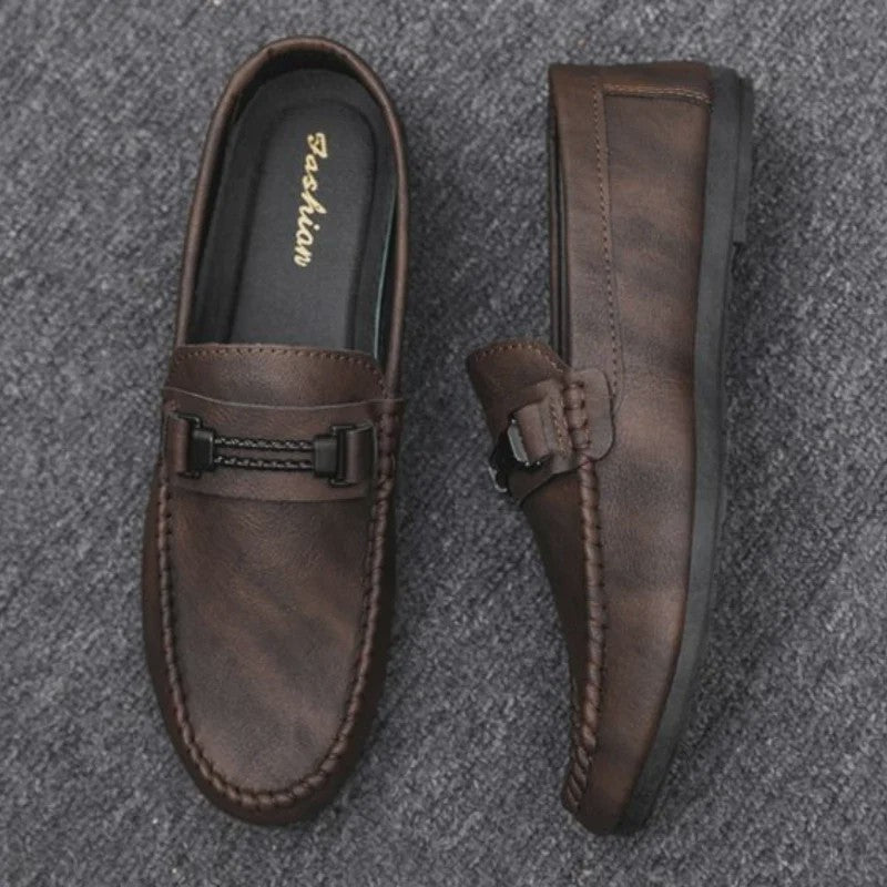 Elegante Heren Loafers met Dikke Zool - Stijlvolle Leren Instappers