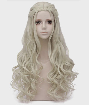 Lange blonde pruik met vlechtjes - Perfect voor cosplay, kostuums en Halloween