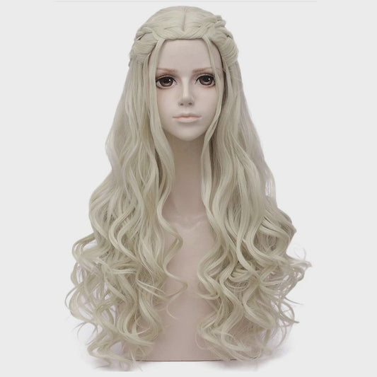 Lange blonde pruik met vlechtjes - Perfect voor cosplay, kostuums en Halloween