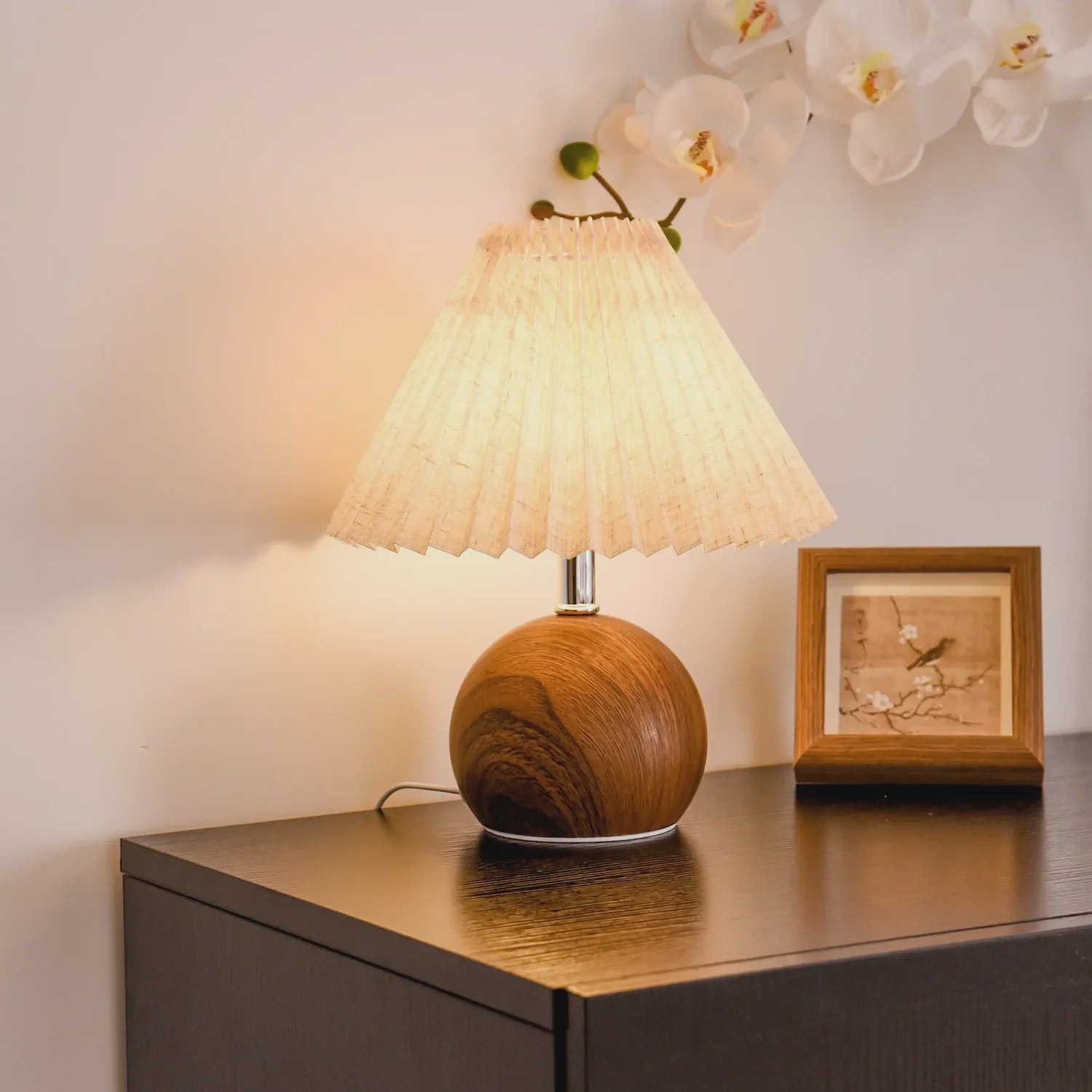 Nordic Plissé Tafellamp met USB & Sfeerverlichting - Sfeervol Decoratief Nachtlampje