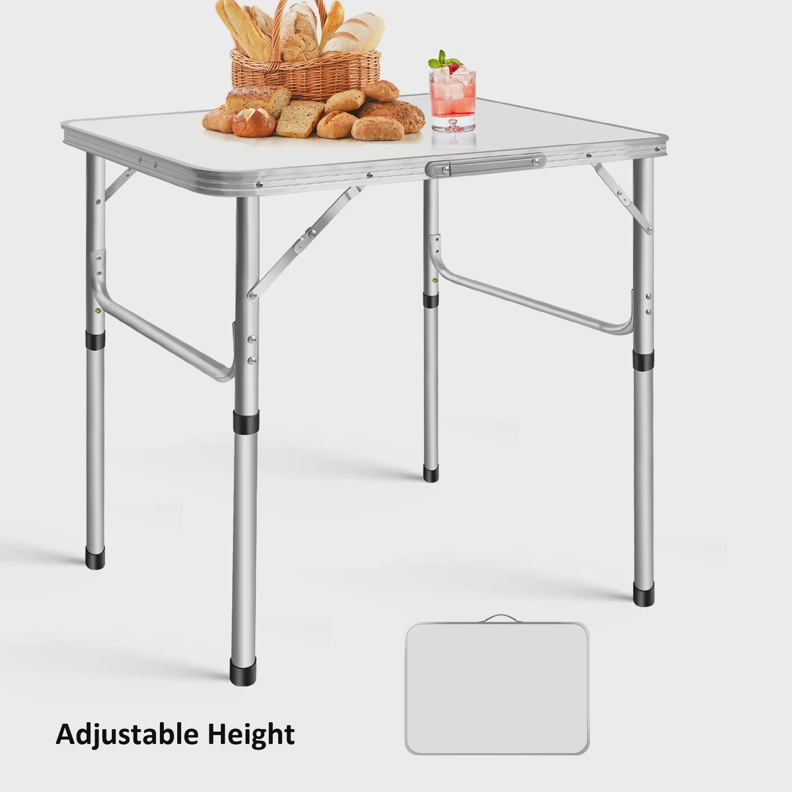 Lichtgewicht Aluminium Campingtafel - Opvouwbaar, Draagbaar & Verstelbaar in Hoogte