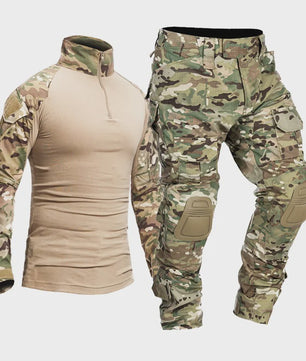 Tactisch Camouflage Uniform Set: Cargo Broek & Shirt voor Heren