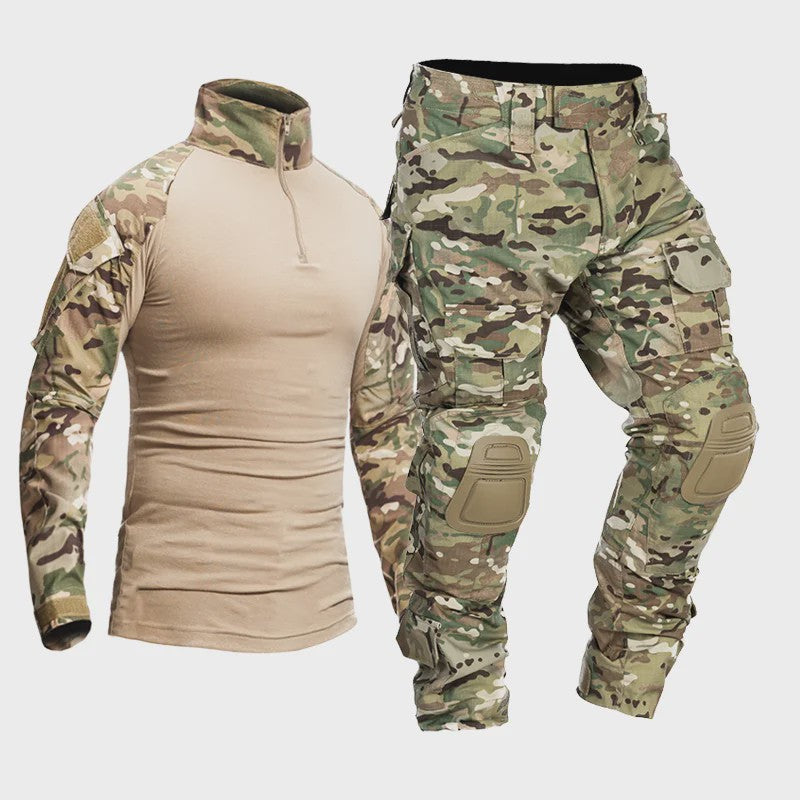 Tactisch Camouflage Uniform Set: Cargo Broek & Shirt voor Heren