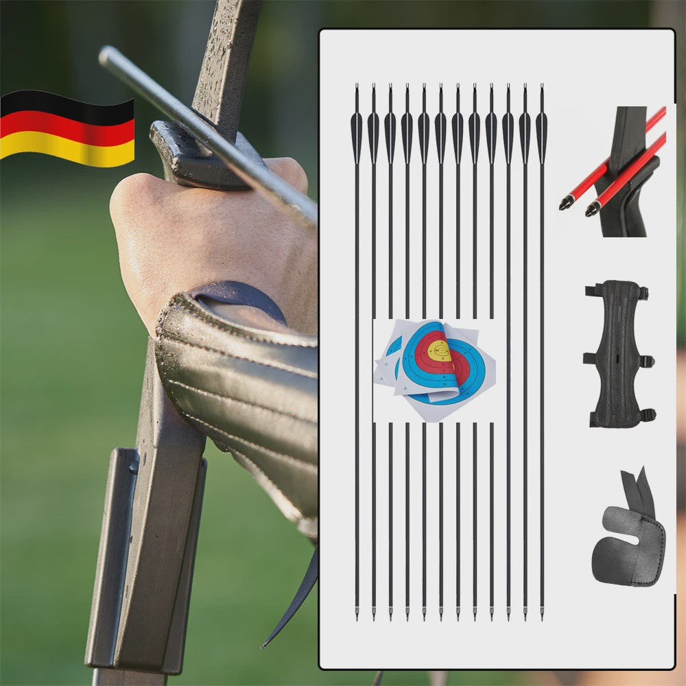 Recurve Boog Set voor Beginners: 20-40 LBS Boog, Pijlen, Armbeschermer & Vingerbeschermer