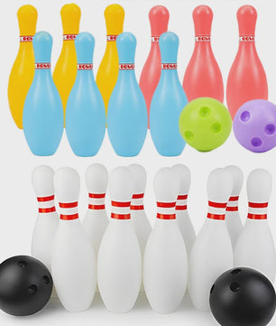 Kleurrijke Plastic Bowling Set voor Binnen en Buiten - 10 Pins & 2 Ballen