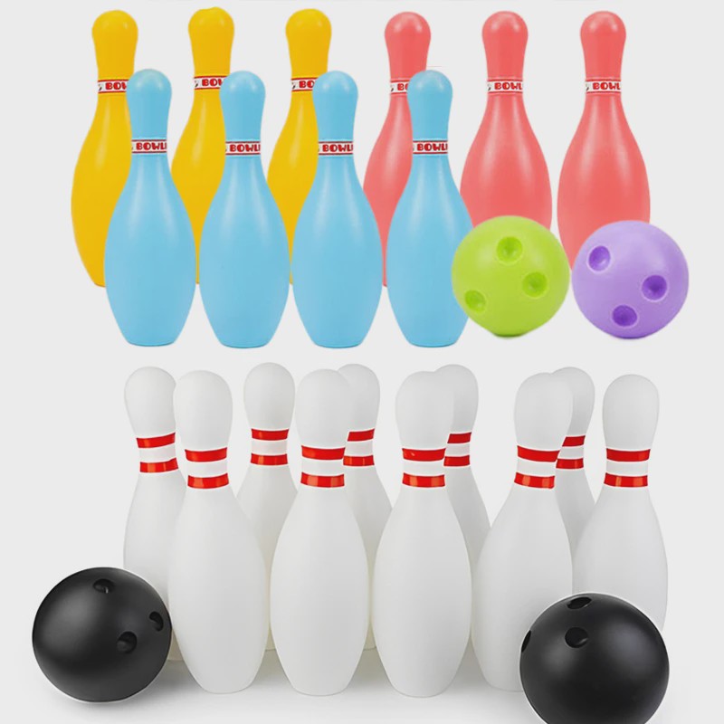 Kleurrijke Plastic Bowling Set voor Binnen en Buiten - 10 Pins & 2 Ballen