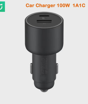 MIJIA 100W Snellader Auto Oplader met Dubbele USB-A & USB-C Poort & 5A Kabel