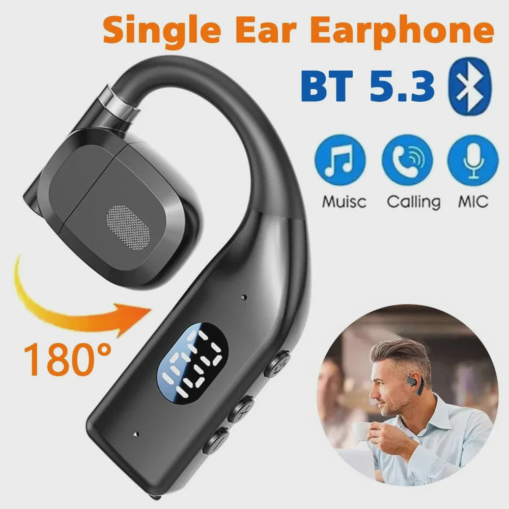 Draadloze Air Conduction Oordopjes met Bluetooth 5.3, LED Display & Noise Cancelling