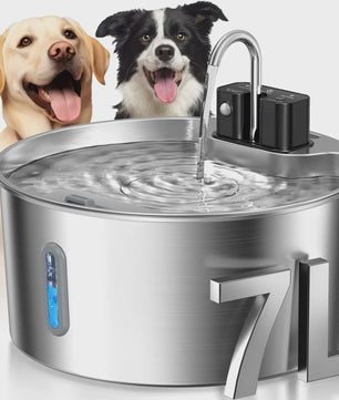 7L Roestvrijstalen Slimme Drinkfontein voor Katten en Honden met Sensor en Oplaadbare Batterij