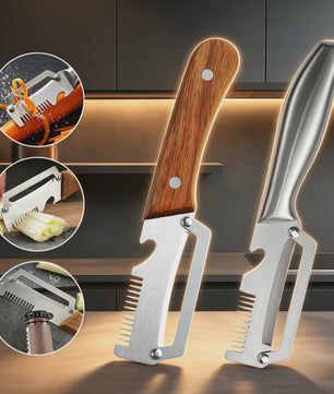 Multifunctionele 3-in-1 RVS Dunschiller: Groente, Fruit & Flesopener