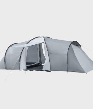 Outsunny 4-6 Persoons Familietent met 2 Slaapkamers, Woonruimte en UV-bestendige Luifel
