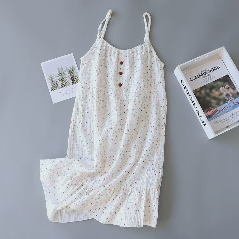 Zomer Pyjama Set Dames - Bloemendruk Nachtkleding met Knopen