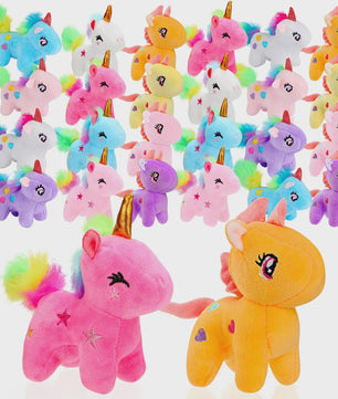 Set Mini Pluche Eenhoorns (4-24 Stuks) - Knuffels, Sleutelhangers & Feestartikelen voor Kinderen