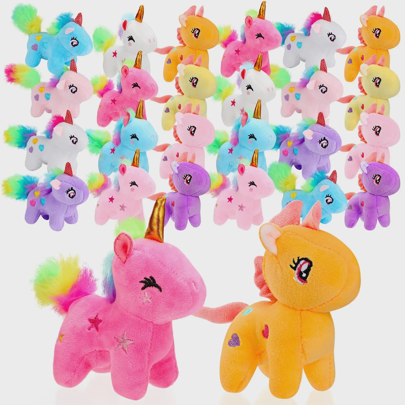 Set Mini Pluche Eenhoorns (4-24 Stuks) - Knuffels, Sleutelhangers & Feestartikelen voor Kinderen
