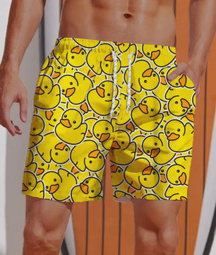 Heren Zwemshorts met Vrolijke Eendenprint - Perfect voor Zomer & Strand