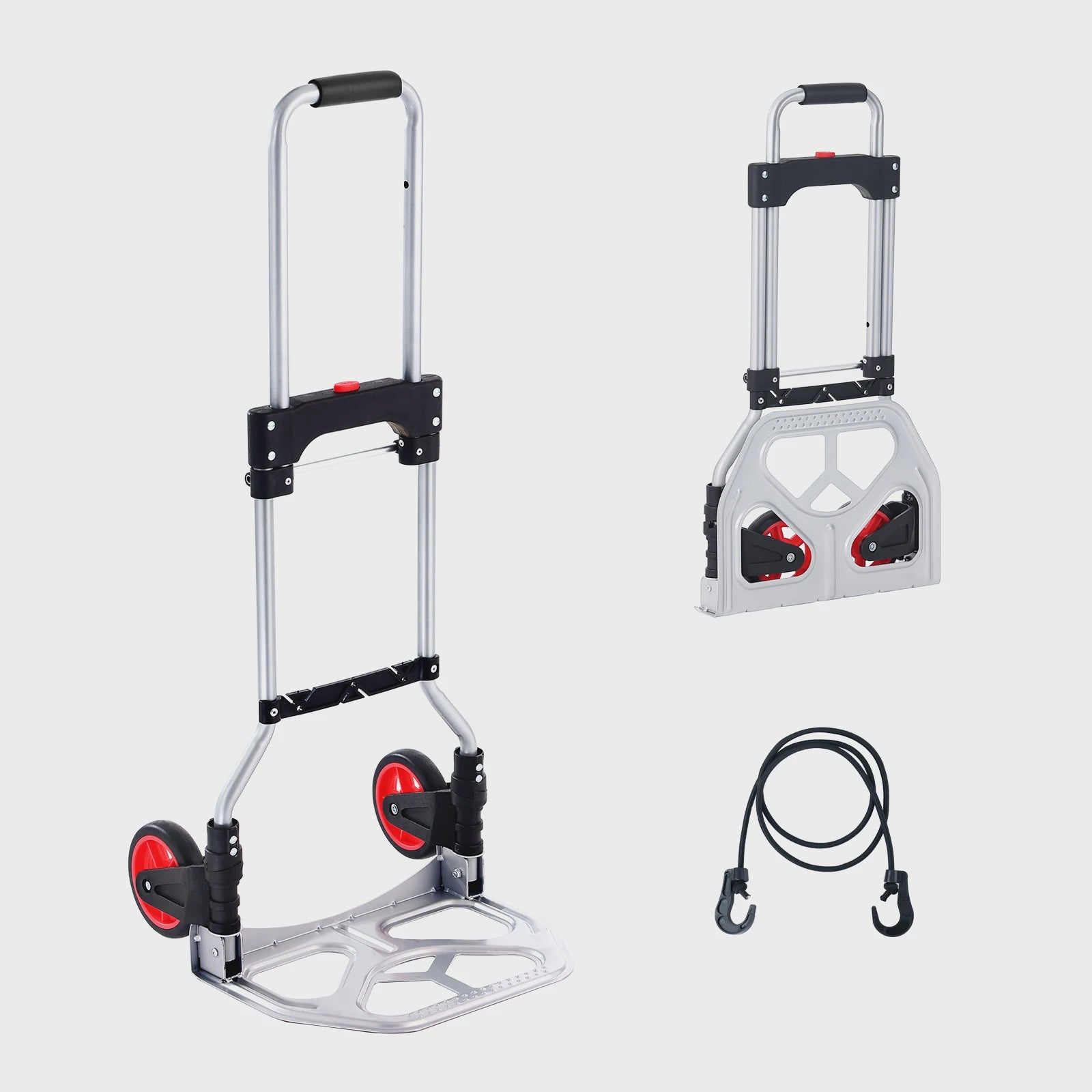 Opvouwbare Handkar met Telescoopsteel - 80kg Draagvermogen - Aluminium