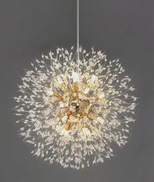 Moderne Kristallen Plafondlamp Ster Vuurbal Dandelion - Sfeervol LED Licht voor Woonkamer & Restaurant