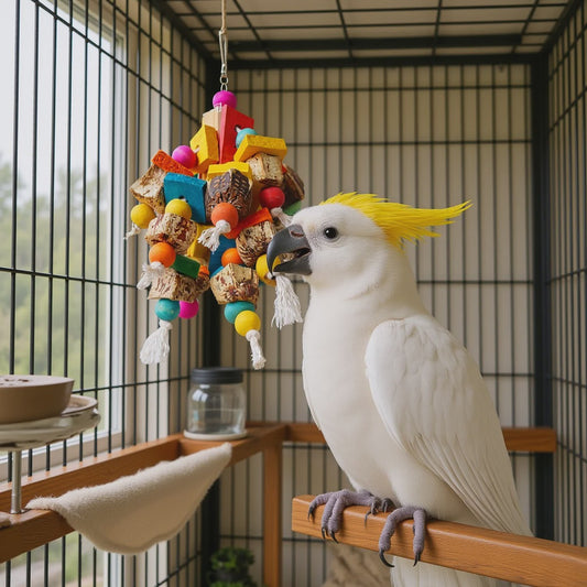 Grote Papegaai Kauwspeeltje met Sterfruit - Stressverlichting & Verrijking voor Kooien