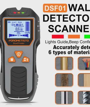 6-in-1 Stud Finder & Muurscanner: Detecteert Hout, Metaal, Elektra & Leidingen