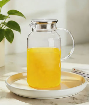 Glazen Waterkan 2.5L met Deksel - Hittebestendig Borosilicaatglas