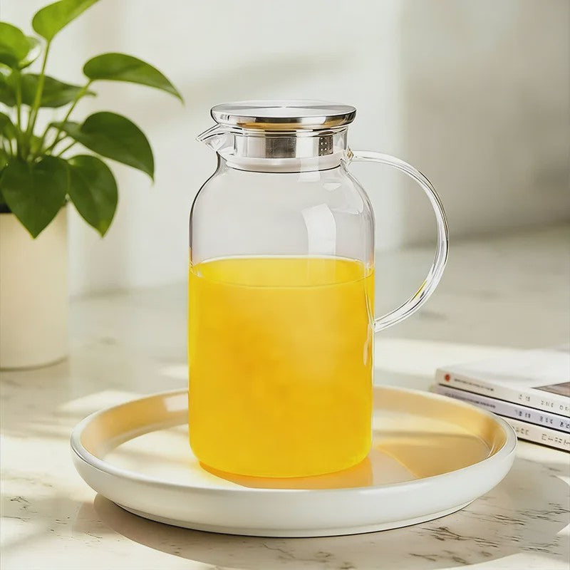 Glazen Waterkan 2.5L met Deksel - Hittebestendig Borosilicaatglas